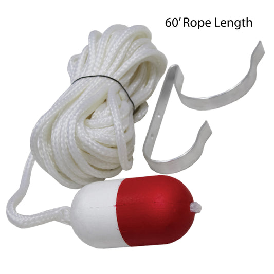 Kemp USA 60' Throw Rope with Float & Ring Buoy Holder EMS First Aid Equipment