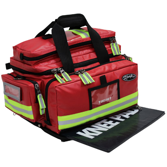Kemp USA Tarpaulin Fluid Resistant Large Professional Trauma Bag, Red EMS First Aid Equipment