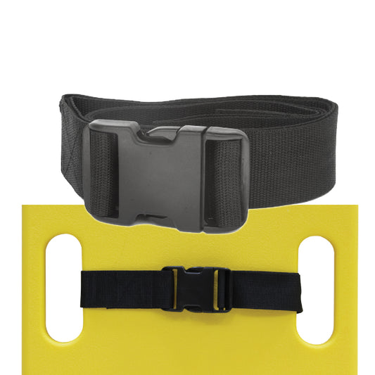 Kemp USA One Piece Spineboard Strap with Plastic Buckle, Black EMS First Aid Equipment