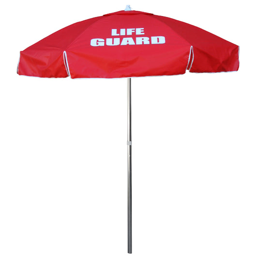 Kemp USA 6' Vinyl Umbrella with LIFE GUARD Logo, Red EMS First Aid Equipment